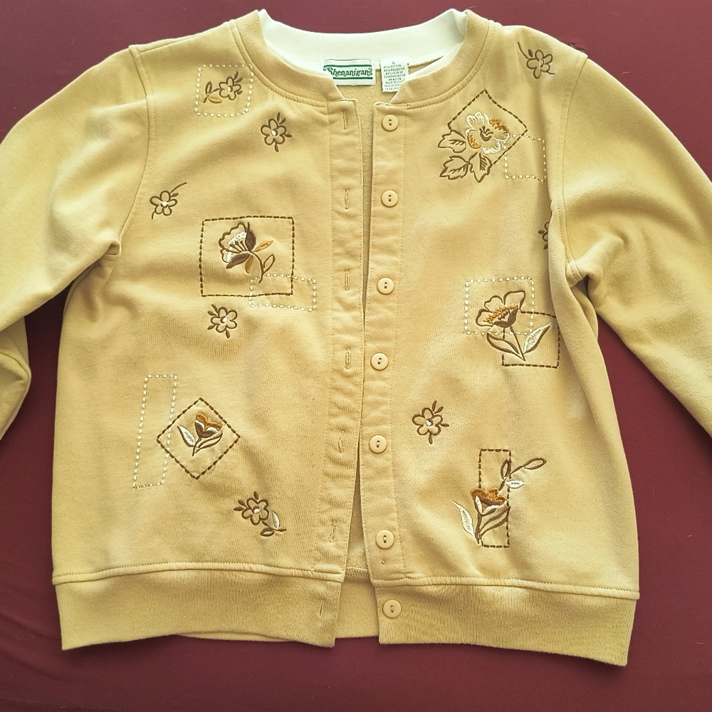 Shenanigans Embroidered Button-Up Cardigan